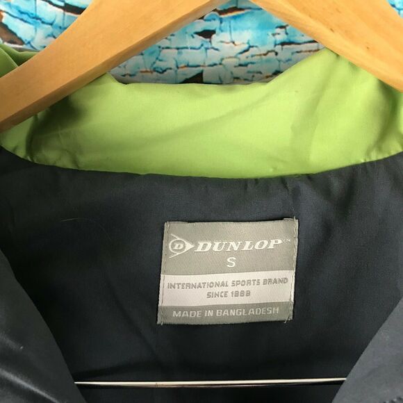 Dunlop Womens Jacket Gray Green Athletic Small Full Zip 100% Polyester - Picture 2 of 6